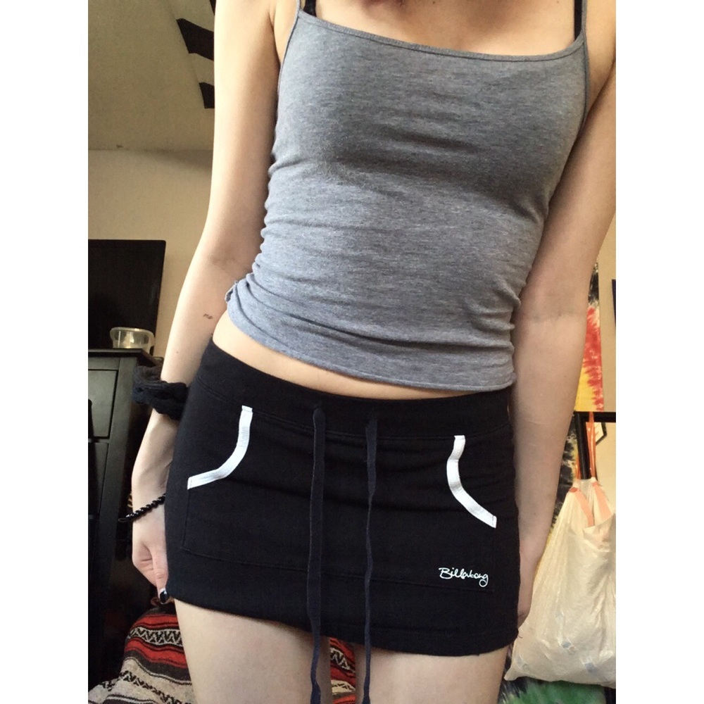 Black and white mini skirt